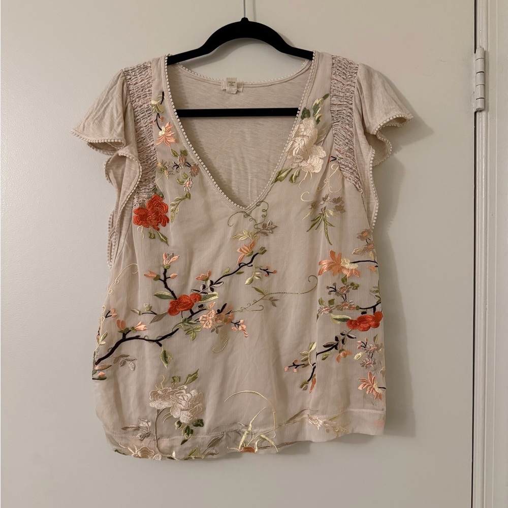 Anthropologie Embroidered Top - Size Medium